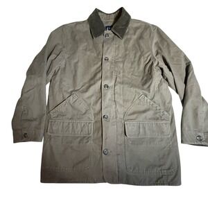 GAP Mens Field Jacket Barn Coat Cotton Corduroy Collar Khaki L